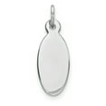 thumbnail image 1 of 925 Sterling Silver Rhodium-plate Engraveable Oval Polish Front, Satin Back Disc Charm Pendant, 1 of 5