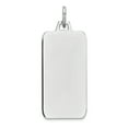 thumbnail image 1 of 925 Sterling Silver Rhodium-plate Engraveable Rectangle Polish Front, Satin Back Disc Charm Pendant, 1 of 5