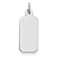 thumbnail image 1 of 925 Sterling Silver Rhodium-plate Engraveable Rectangle Polish Front, Satin Back Disc Charm Pendant, 1 of 5