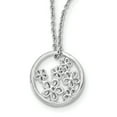 thumbnail image 1 of 925 Sterling Silver Rhodium-plated 18 Inch Diamond Flower Necklace, 2" Ext., 1 of 1