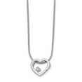 thumbnail image 1 of 925 Sterling Silver Rhodium-plated 18 Inch Diamond Open Heart Necklace, 2" Ext., 1 of 1