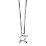 925 Sterling Silver Rhodium-plated 18 Inch Diamond Star Necklace, 2" Ext.
