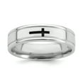 thumbnail image 1 of 925 Sterling Silver Rhodium-plated 6mm Enamel Fancy Band Ring Size 8.5, 1 of 7