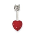 thumbnail image 1 of 925 Sterling Silver Rhodium-plated Arrow Enamel Heart Chain Slide, 1 of 1