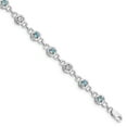 thumbnail image 1 of 925 Sterling Silver Rhodium-plated Blue Topaz and Diamond Bracelet, 1 of 6