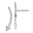 thumbnail image 1 of 925 Sterling Silver Rhodium-plated CZ Arrow Ear Climber Post Earrings; for Adults and Teens; for Women and Men, 1 of 3