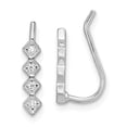 thumbnail image 1 of 925 Sterling Silver Rhodium-plated CZ Ear Climber Earrings; for Adults and Teens; for Women and Men, 1 of 3