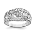 thumbnail image 1 of 925 Sterling Silver Rhodium-plated Cubic Zirconia Ring Size 6, 1 of 7