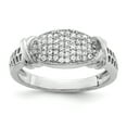 thumbnail image 1 of 925 Sterling Silver Rhodium-plated Cubic Zirconia Ring Size 6, 1 of 7