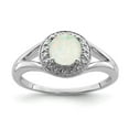 thumbnail image 1 of 925 Sterling Silver Rhodium-plated Diam. & Created Opal Ring Size: 5; for Adults and Teens; for Women and Men, 1 of 5
