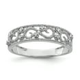 thumbnail image 1 of 925 Sterling Silver Rhodium-plated Diamond Band Ring Size 6, 1 of 2