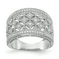 thumbnail image 1 of 925 Sterling Silver Rhodium-plated Diamond Band Ring Size 8, 1 of 2