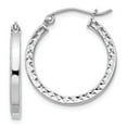 thumbnail image 1 of 925 Sterling Silver Rhodium-plated Diamond Cut 2x20mm Princess Square Tube Hoop Earrings; for Adults and Teens; for Women and Men, 1 of 3