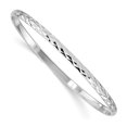 thumbnail image 1 of 925 Sterling Silver Rhodium-plated Diamond-Cut Slip-on Child's Bangle Bracelet, 1 of 2