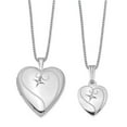 thumbnail image 1 of 925 Sterling Silver Rhodium-plated Diamond Polished Heart Locket & Pendant Set, 1 of 3
