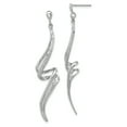 thumbnail image 1 of 925 Sterling Silver Rhodium-plated Diamond Swirl Post Dangle Earrings, 1 of 6