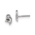 thumbnail image 1 of 925 Sterling Silver Rhodium-plated Dolphin Diving Hoop Post Earrings; for Adults and Teens; for Women and Men, 1 of 1