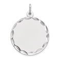 thumbnail image 1 of 925 Sterling Silver Rhodium-plated Engraveable Round Polished Front/Back Disc Charm Pendant, 1 of 5