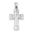thumbnail image 1 of 925 Sterling Silver Rhodium-plated Hollow Reversible Cross (17x32mm) Pendant / Charm, 1 of 2