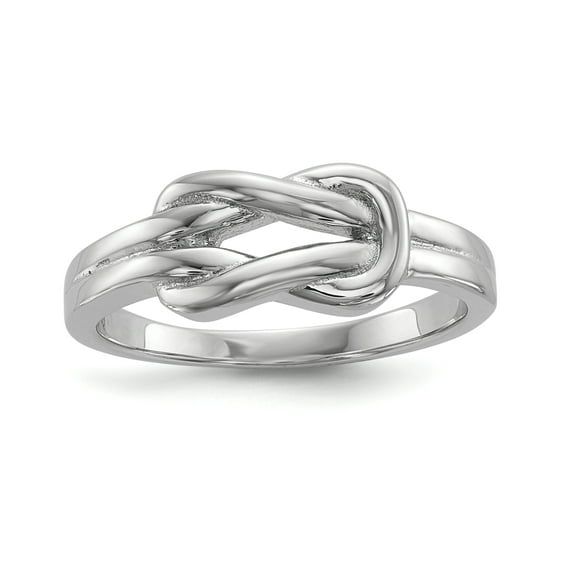 925 Sterling Silver Rhodium-plated Knot Ring Size 7