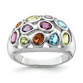 thumbnail image 1 of 925 Sterling Silver Rhodium-plated Multi Gemstone Ring Size 6, 1 of 7