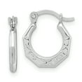thumbnail image 1 of 925 Sterling Silver Rhodium-plated Patterned Hollow Hoop Earrings, 1 of 5