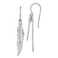 thumbnail image 1 of 925 Sterling Silver Rhodium-plated Polished Feathers Dangle Earrings, 1 of 4