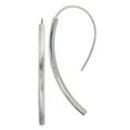 thumbnail image 1 of 925 Sterling Silver Rhodium-plated Polished & Textured Bar Dangle Earrings, 1 of 5
