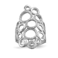 thumbnail image 1 of 925 Sterling Silver Rhodium-plated Polished and Textured Circles Ring Size 8, 1 of 7
