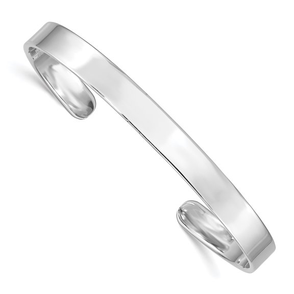 925 Sterling Silver Rhodium-plated Rhodium-plated Polished Cuff Bangle Bracelet