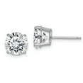 thumbnail image 1 of 925 Sterling Silver Rhodium-plated Round CZ 8mm Post Earrings; for Adults and Teens; for Women and Men, 1 of 3