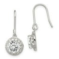 thumbnail image 1 of 925 Sterling Silver Rhodium-plated Round CZ Dangle Earrings; for Adults and Teens; for Women and Men, 1 of 1