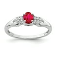thumbnail image 1 of 925 Sterling Silver Rhodium-plated Ruby and White Sapphire Ring Size 8, 1 of 5