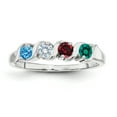 thumbnail image 1 of 925 Sterling Silver Rhodium-plated Synthetic 4-Stone Mother's Ring Size 7, 1 of 2