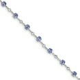 thumbnail image 1 of 925 Sterling Silver Rhodium-plated Tanzanite and White Topaz Bracelet, 1 of 6