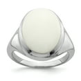 thumbnail image 1 of 925 Sterling Silver Rhodium-plated White Agate Ring Size 7, 1 of 7