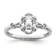 thumbnail image 1 of 925 Sterling Silver Rhodium-plated White Topaz & Diam. Ring Size: 5; for Adults and Teens; for Women and Men, 1 of 4