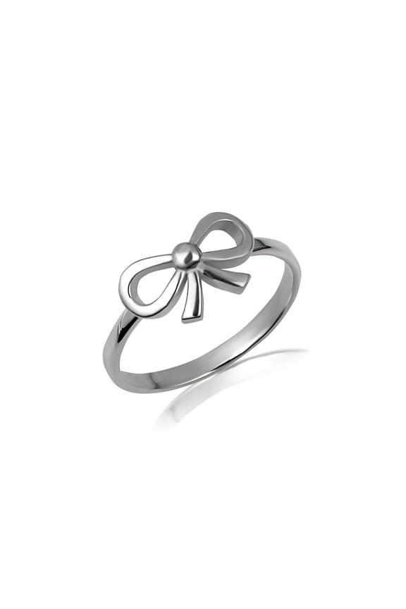 .925 Sterling Silver Ribbon Bow Tie Ring /size 7