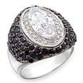 thumbnail image 1 of 925 Sterling Silver Ring AAA GRD CZ Clear 50501 for Women Style Rhodium, 1 of 1
