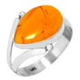 thumbnail image 1 of 925 Sterling Silver Ring Amber Handmade Jewelry, 1 of 5
