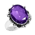 thumbnail image 1 of 925 Sterling Silver Ring Amethyst Quartz Handmade Jewelry, 1 of 5