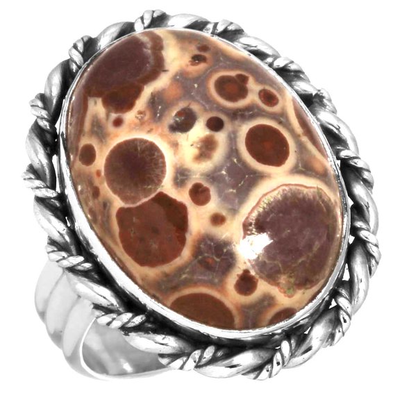 925 Sterling Silver Ring Asteroid Jasper Women Jewelry