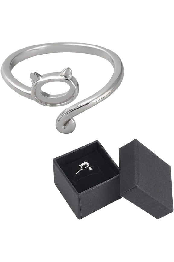 925 Sterling Silver Ring Blank 0.2x0.1 Inch Open Cuff Ring Findings Adjustable Claw Prong Ring Blank Twist Ring Settings with Jewelry Gift Boxes for DIY Ring Jewelry Making SilverDIY