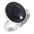 thumbnail image 1 of 925 Sterling Silver Ring Blue Sunstone Handmade Jewelry, 1 of 5