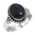 thumbnail image 1 of 925 Sterling Silver Ring Blue Sunstone Handmade Jewelry, 1 of 5