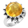 thumbnail image 1 of 925 Sterling Silver Ring Citrine Quartz Handmade Jewelry, 1 of 5
