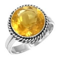 thumbnail image 1 of 925 Sterling Silver Ring Citrine Quartz Handmade Jewelry, 1 of 5
