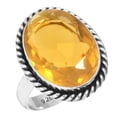 thumbnail image 1 of 925 Sterling Silver Ring Citrine Quartz Handmade Jewelry, 1 of 5