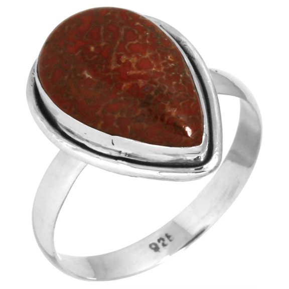 925 Sterling Silver Ring Dinosaur Bone Women Jewelry