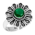 thumbnail image 1 of 925 Sterling Silver Ring Emerald Simulated Handmade Jewelry, 1 of 5